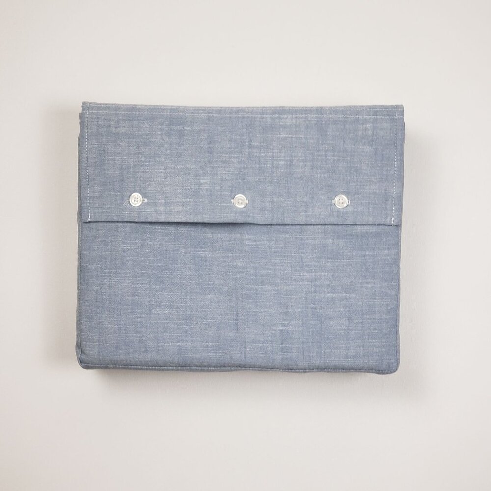 Ralph Lauren Home Workshirt Chambray Queen Flat Sheet Blue 100% Cotton 108 x 96 - Picture 6 of 16